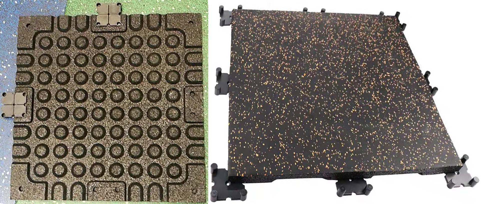 How to use Plastic Button to interlock rubber tiles